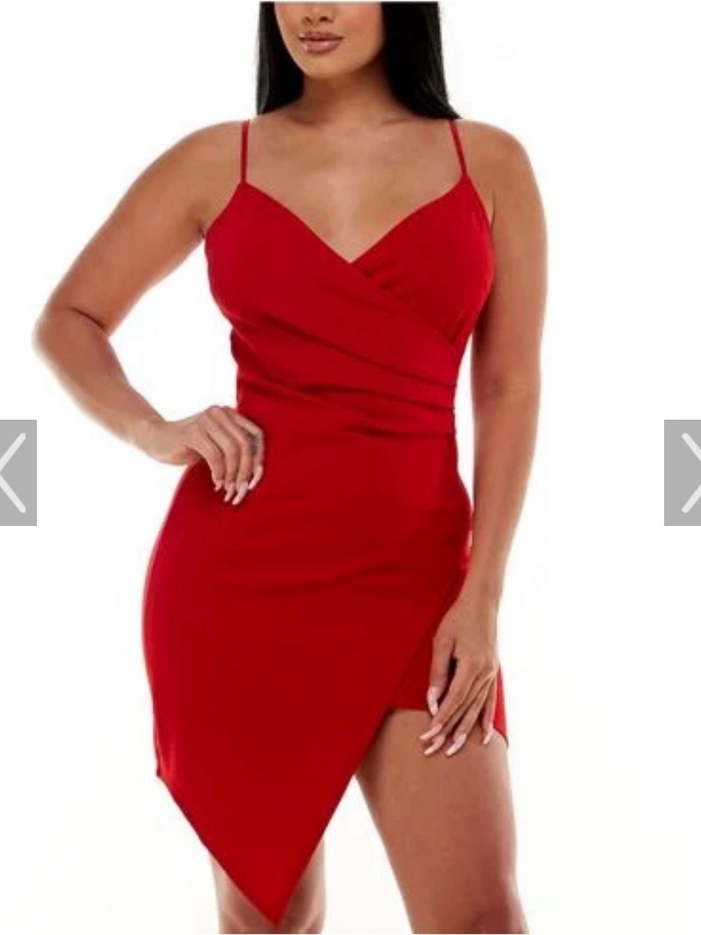 Emerald Sundae Skinny Strap Red Dress